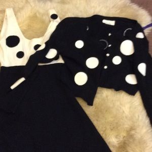 Cache dress with matching sweater